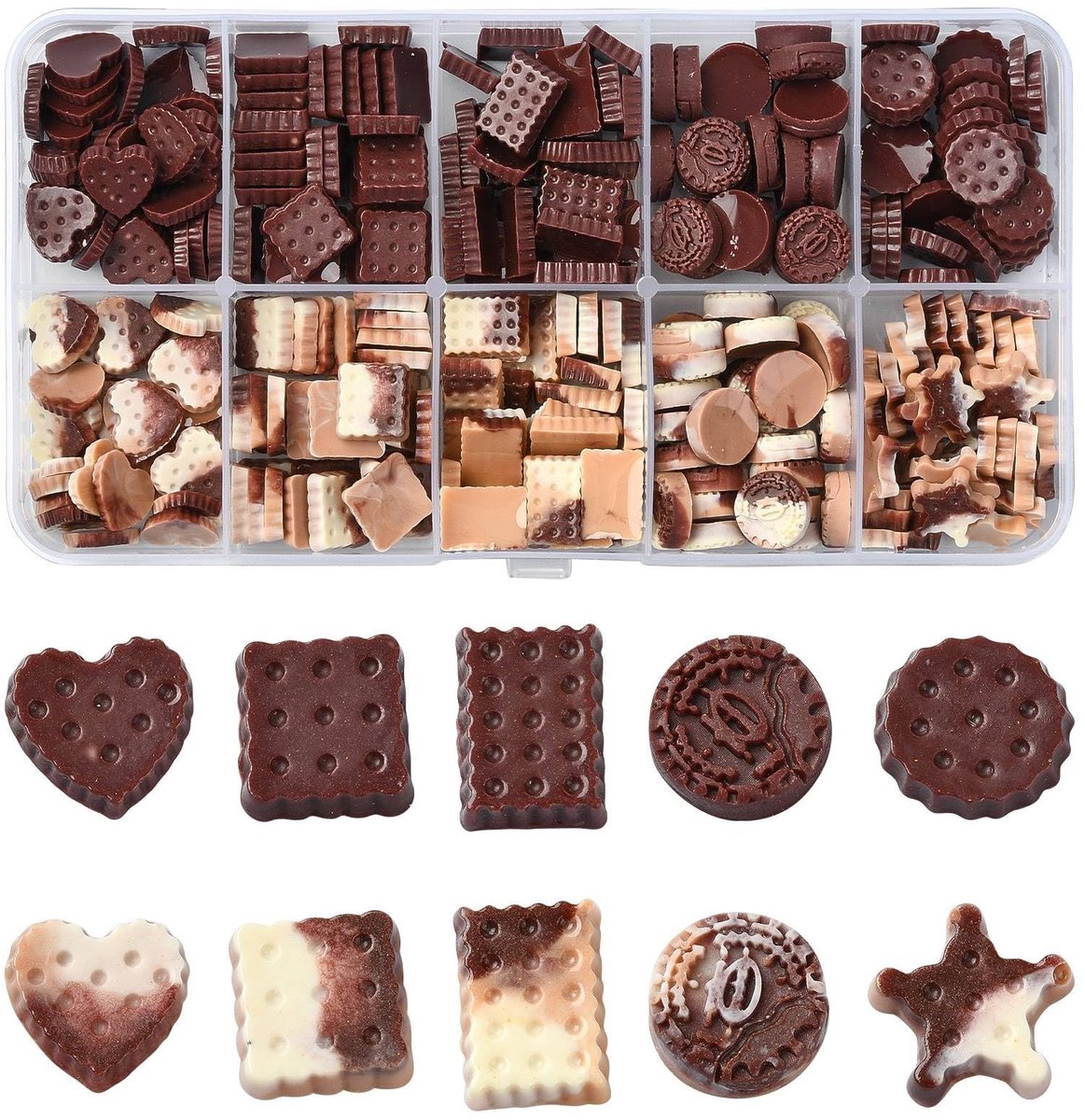 Dailygoods - Cosensi - Dailygoods - Dailygoody - Hars Cabochons - DIY Crafting - 290 Stuks - Slime Charms - Geen Gat Kralen - Voor Haarspeldjes Versieringen