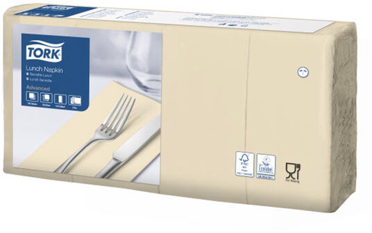 Tork 477884 soft lunchservet advanced zand 33x33 cm 3-laags 1500 stuks (477884)