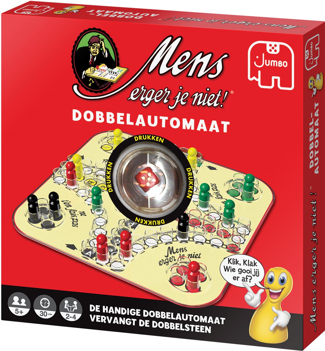 Jumbo - Mens Erger Je Niet! Dobbelautomaat - Bordspel - vanaf 5 jaar - 2 tot 4 spelers — afbeelding 4
