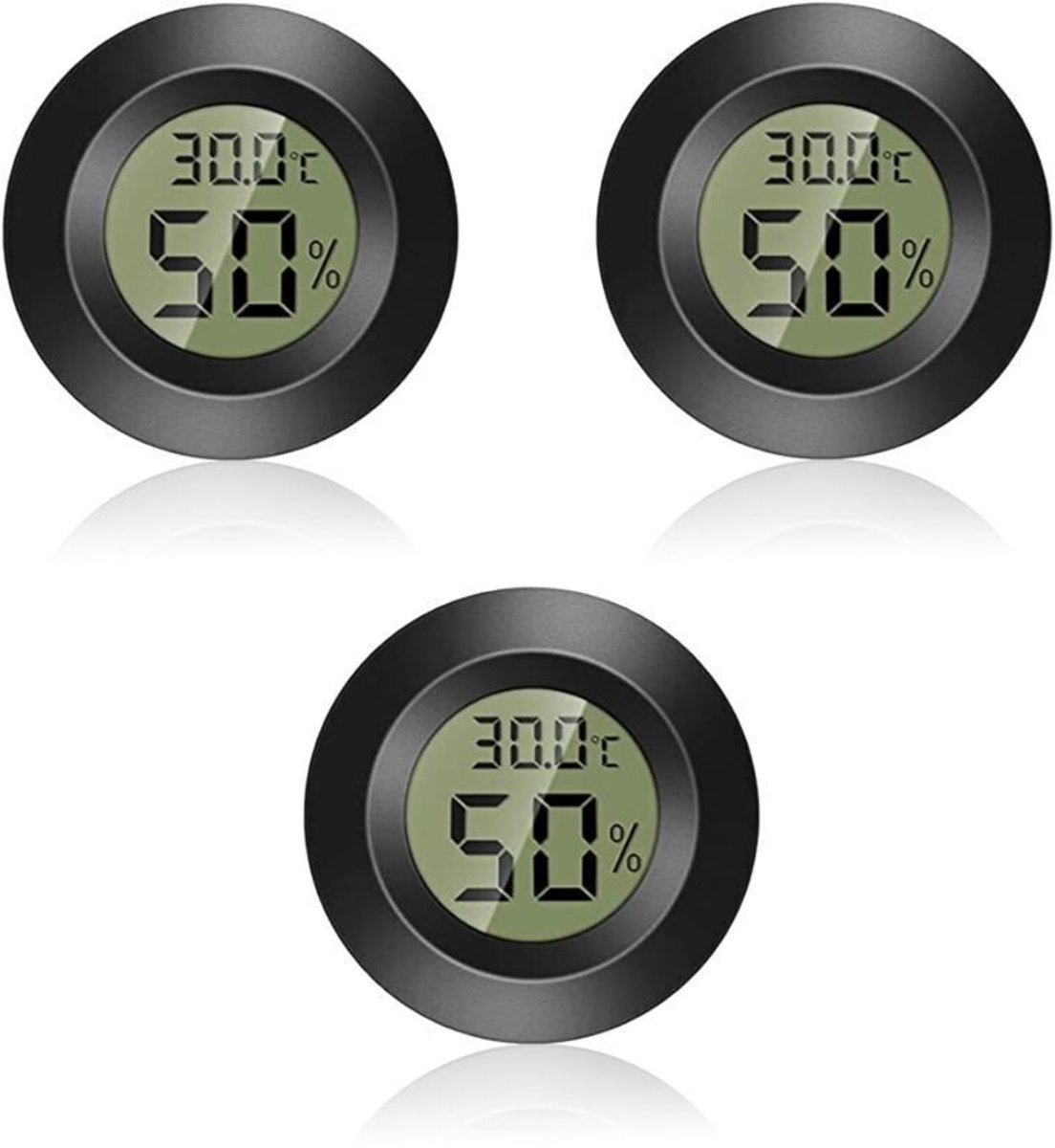 Mini Digitale Thermometer en Hygrometer voor Binnengebruik - Temperatuur- en Vochtigheidsmeter -50°C tot +70°C - 3 Stuks