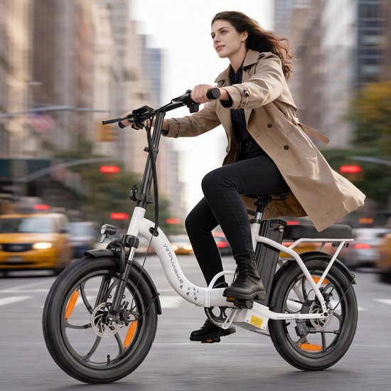 WITAMBIKE C16 Opvouwbare Elektrische Fiets - 250W - 48V 16Ah –Tot 100KM Bereik– Shimano 7 Versnellingen - 20×3.0 Inch - Zwart — afbeelding 2