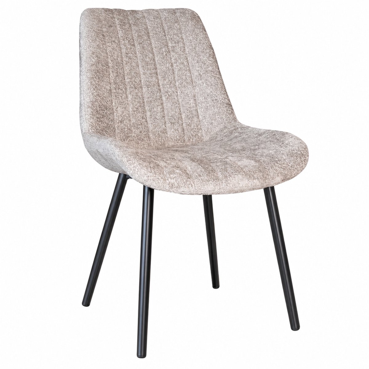 Lizzely Garden & Living SET DEAL: 6 stuks Eetkamerstoel Susta grijs chenille eetstoel zetel