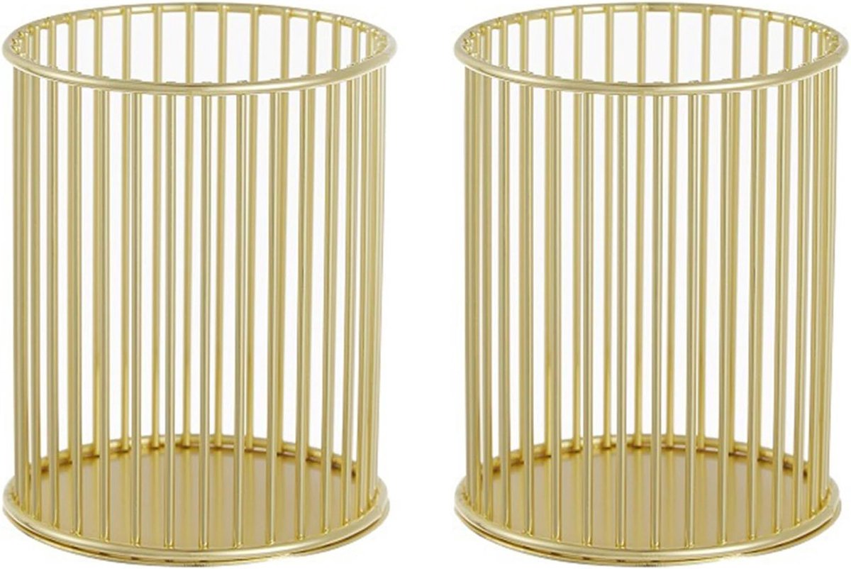 Moderne metalen pennenhouder set van 2 - multifunctionele kunst pennenbak voor kantoor, bureau en decoratie