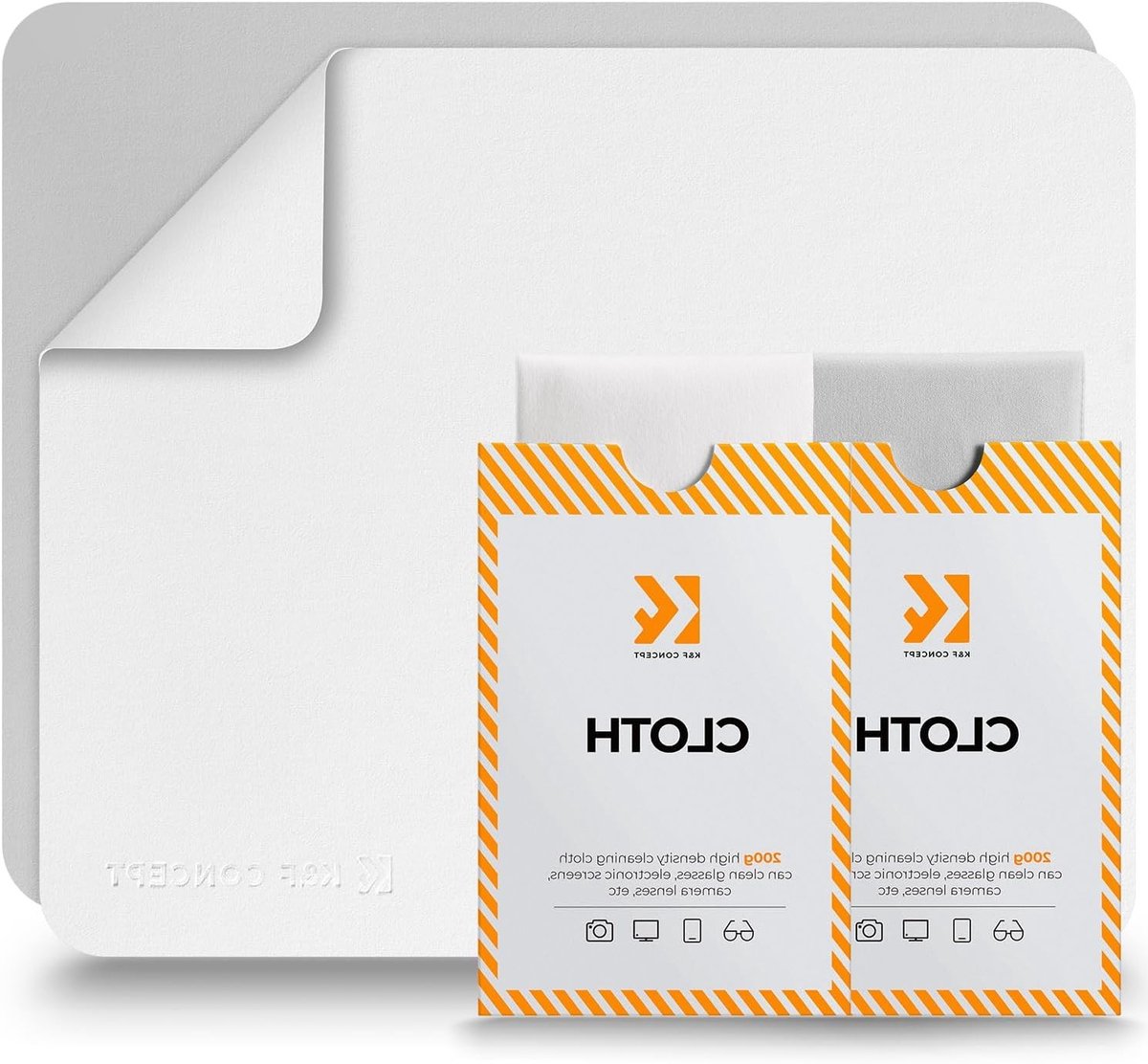 Premium Microvezeldoek voor het Reinigen van Lenzen, Brillen, Schermen en Tablets, Wasbaar, Set van 2, 15 x 18 cm, Ideaal voor Camera's en Elektronica