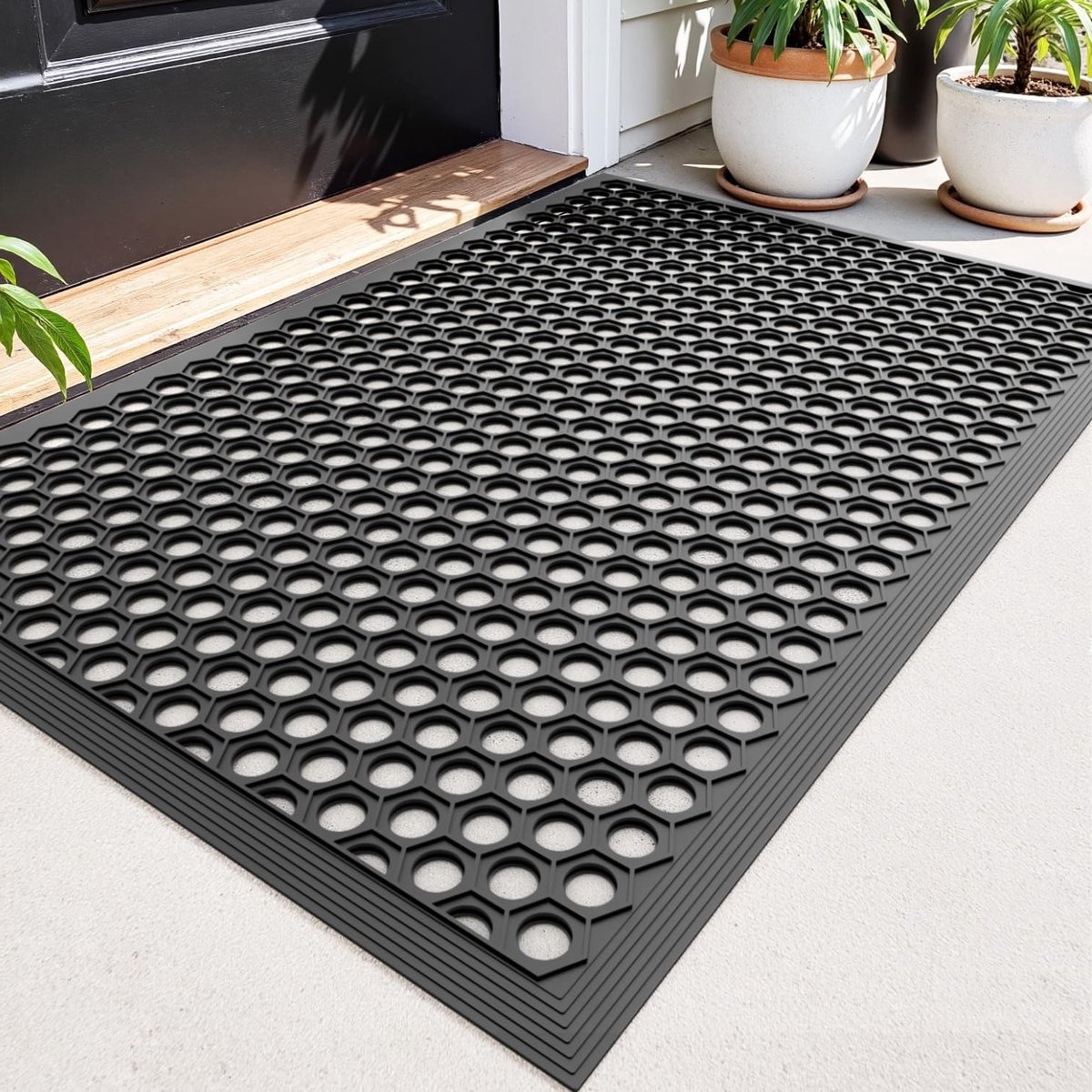 Buitendeurmat 60x90cm, Antislip Vuilopvangmat, Waterdichte Loopmat voor Entree en Gang, An