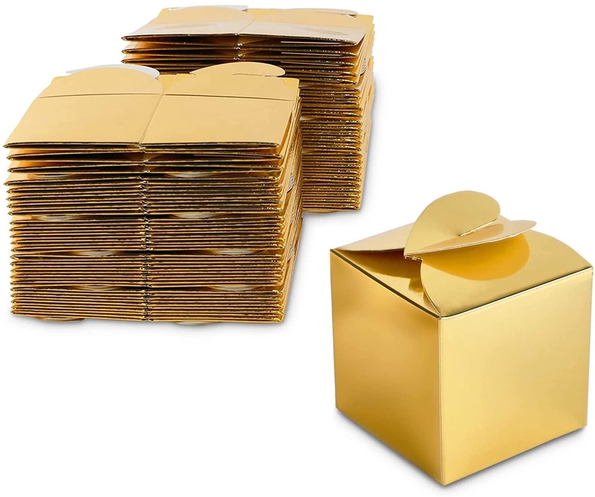 Dailygoods - Dailygoody - Gouden folie geschenkdozen - Feestdozen voor elke gelegenheid - 6 x 6 x 6 cm - Luxe uitstraling - Perfect voor cadeauverpakking - 100 st