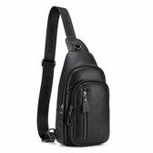 Gogetta® Leren Crossbody Tas Heren – Zwarte Sling Bag van Echt Leer – Compacte Schoudertas voor Mannen