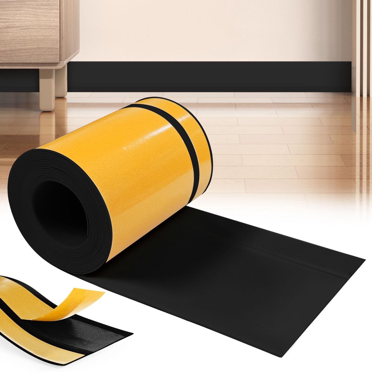 Dailygoods - Dailygoody - Plint - Zelfklevende plint - Waterdicht en schimmelbestendig - Zwart - PVC plint - Vuilafstotend - Geschikt voor badkamer en keuken