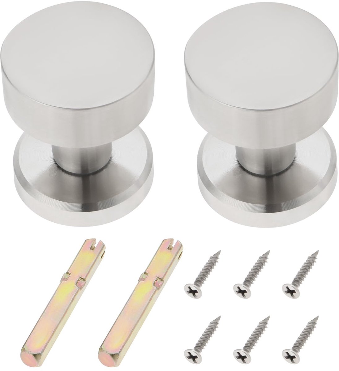 Dailygoody - Draaibare Deurklink - Slaapkamer Deurklink - Handvat - Zilver - Keyless Slot - Geschikt voor Binnen- en Buitendeuren - 2 Sets