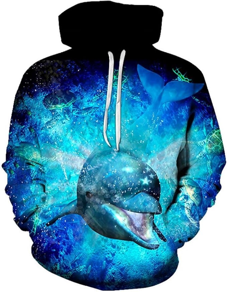 3D Geprinte Dolphin Hoodie - Unisex Sweatshirt