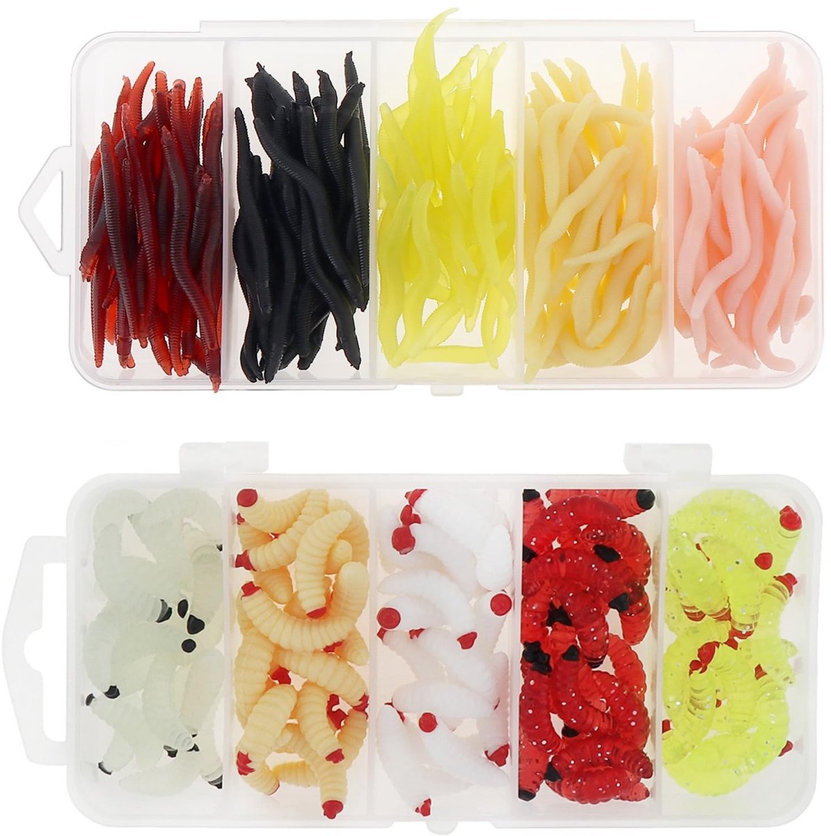 Dailygoods - Dailygoody - Vissen Lokt Wormen - 250Pcs Zachte Kunstmatige Aas - Realistisch Ontwerp - Kunststof Regenwormen - Geschikt voor Sportvissen - 4 cm