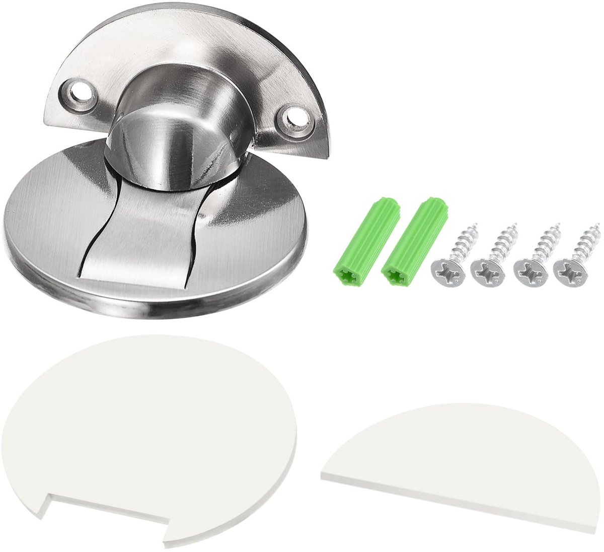 Dailygoods - Dailygoody - Magnetische deurstopper - Vloerstopper 2 stuks - Zinklegering - Zelfklevend en schroefbevestiging - Geschikt voor slaapkamer en kantoor