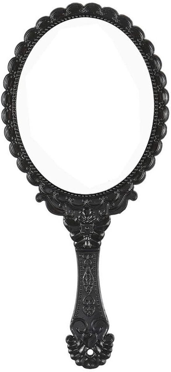 Draagbare Handspiegel, Compacte Reismirror met Handvat, Vintage Decoratieve Make-up Spiegel voor Vrouwen en Meisjes, Perfect voor in de Tas