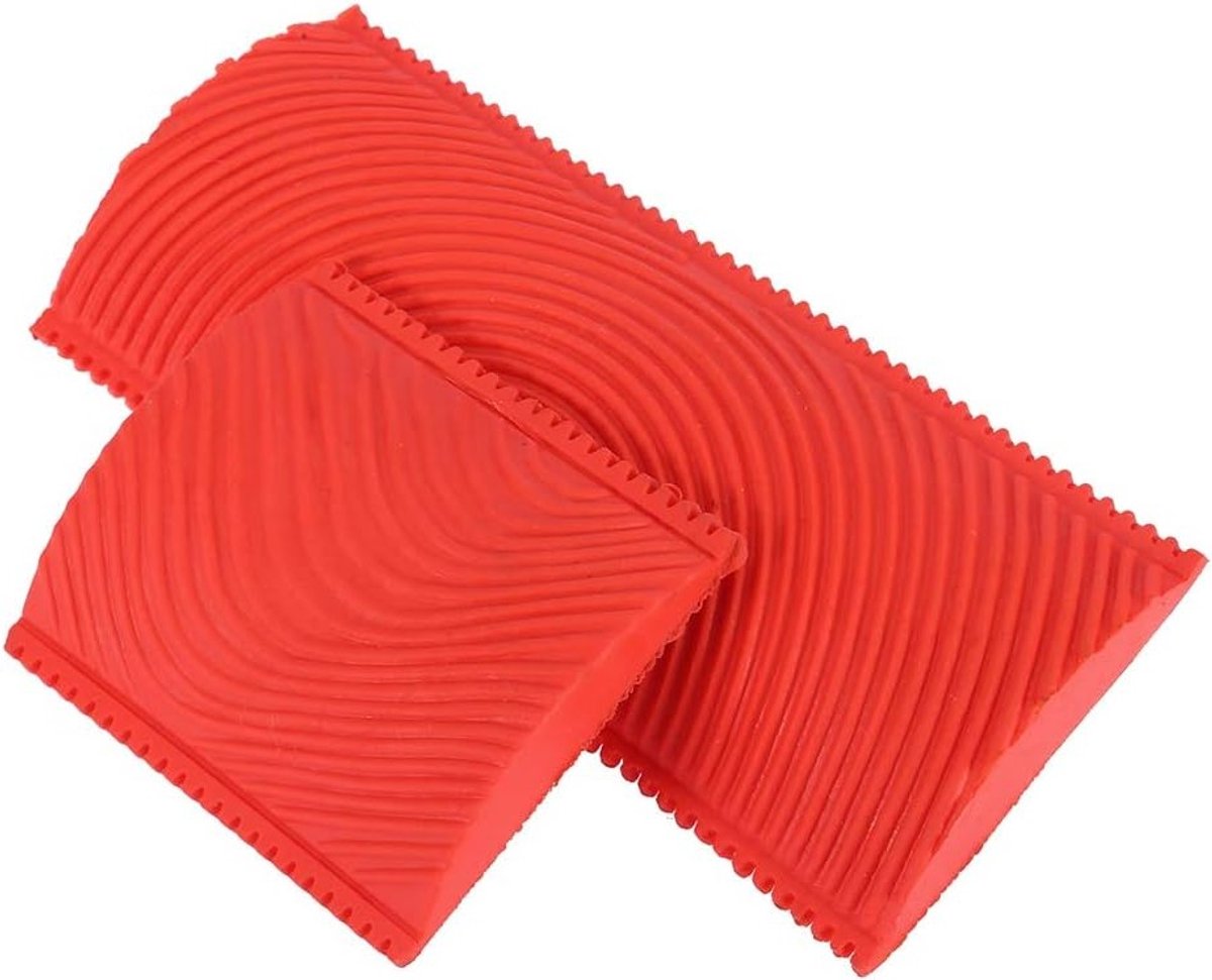 Houtnerf Schildergereedschapset - 2 Stuks Rubberen Borstels voor Doe-het-zelf Wanddecoratie en Houteffect Creëren, Perfect voor Klussen en DIY Projecten