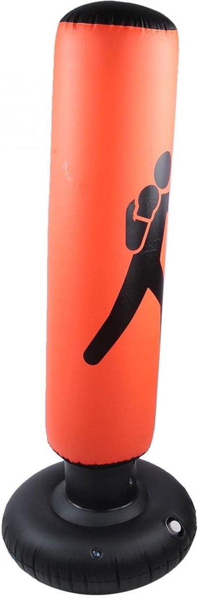 Opblaasbare Vrijstaande Bokszak van 160 cm voor Fitness, Stressverlichting en Lichaamsbouw (Oranje)