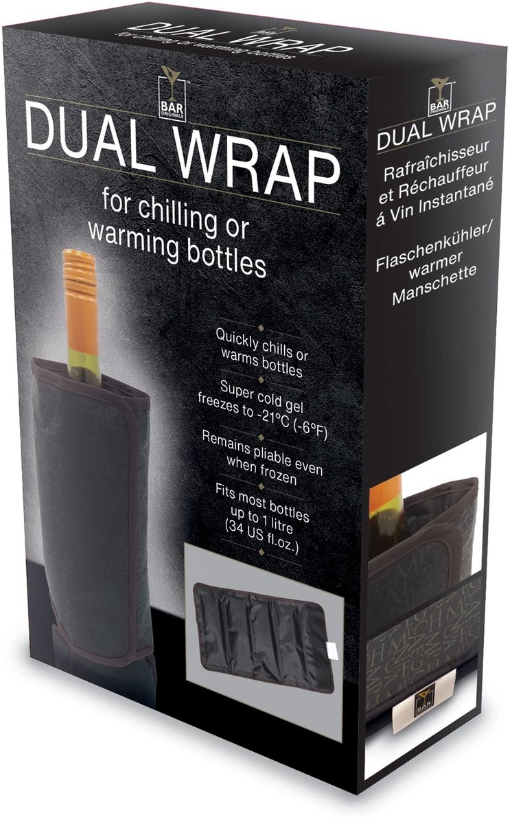 Dailygoods - Dailygoody - Wijnfles Chiller - Wijnkoeler en warmer - Zwart - Neopreen - Ideaal voor koude en warme dranken - Perfect voor wijnliefhebbers - Compact