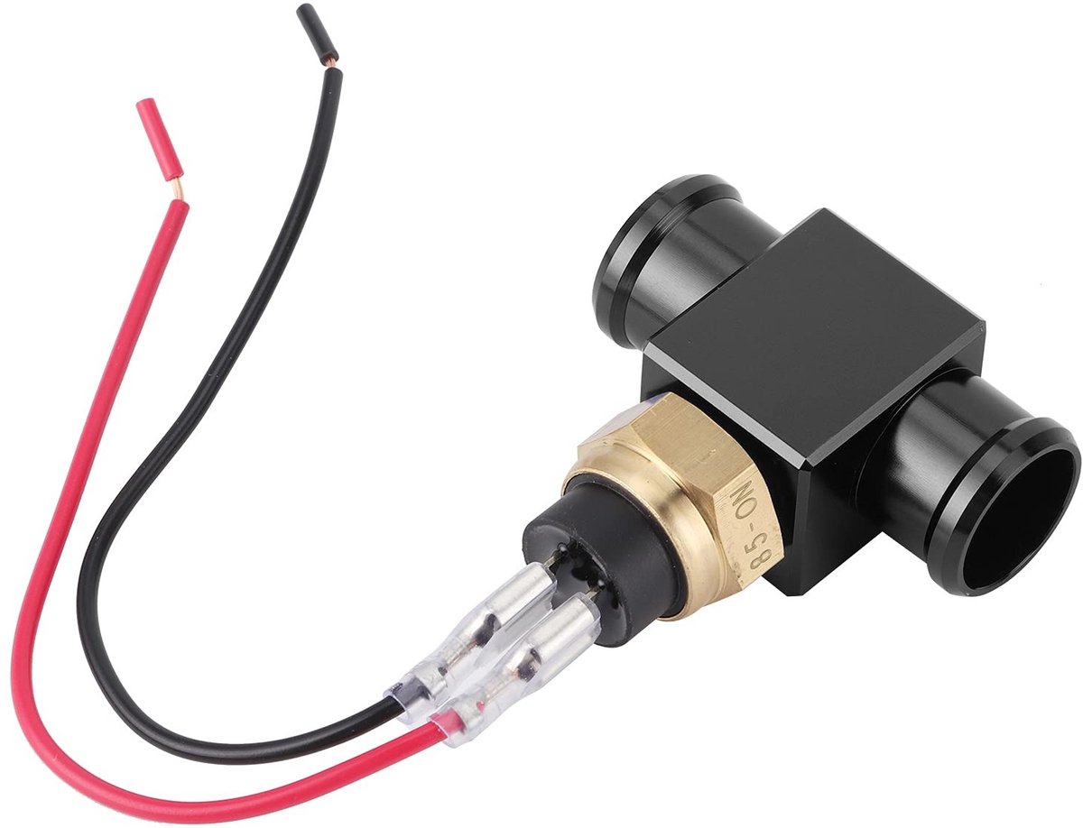 Dailygoods - Dailygoody - Thermostaat Water Temperatuur Schakelaar - Koelvloeistof Sensor - Betrouwbare Temperatuurmeting - Zwart - Geschikt voor Motorfiets