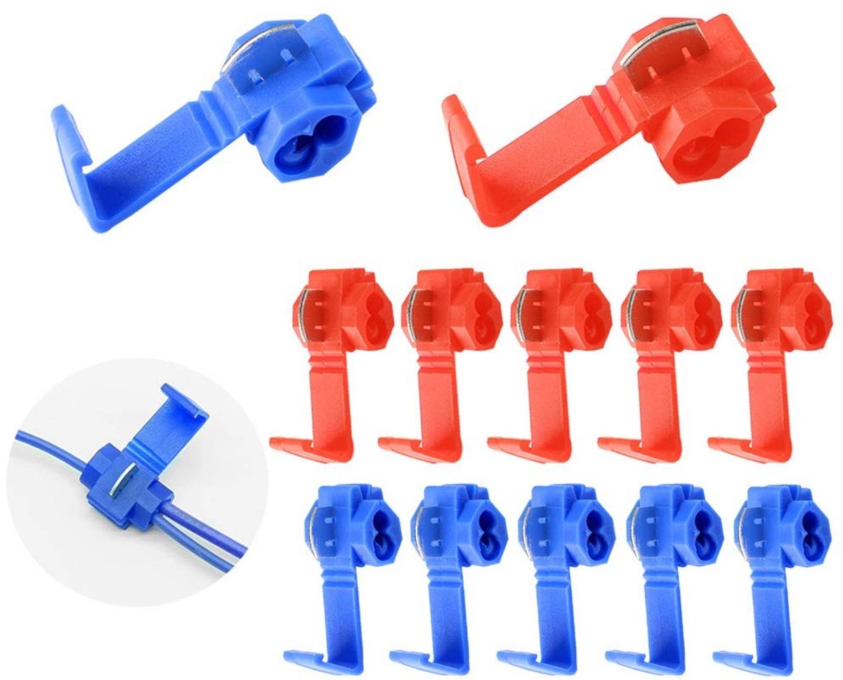 Dailygoods - Dailygoody - Quick Connectorset - Kabelverbindingen - Vergrendelingsaansluitingen - Rood en blauw - Snelkoppelingen - Geschikt voor elektrische v