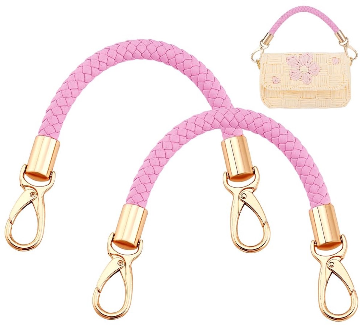 Dailygoods - Gevlochten Leren Handvatten voor Handtassen, 2 Stuks