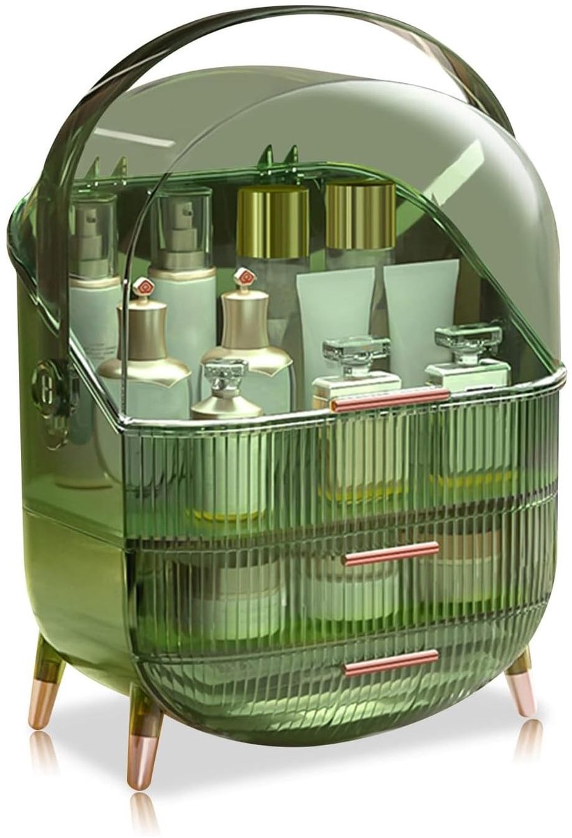 Dailygoods - Dailygoody - Make-uporganizer - Cosmetische opslag - Grote capaciteit - Helder groen - Organizer badkamer - Make-uptafel - Slaapkamer