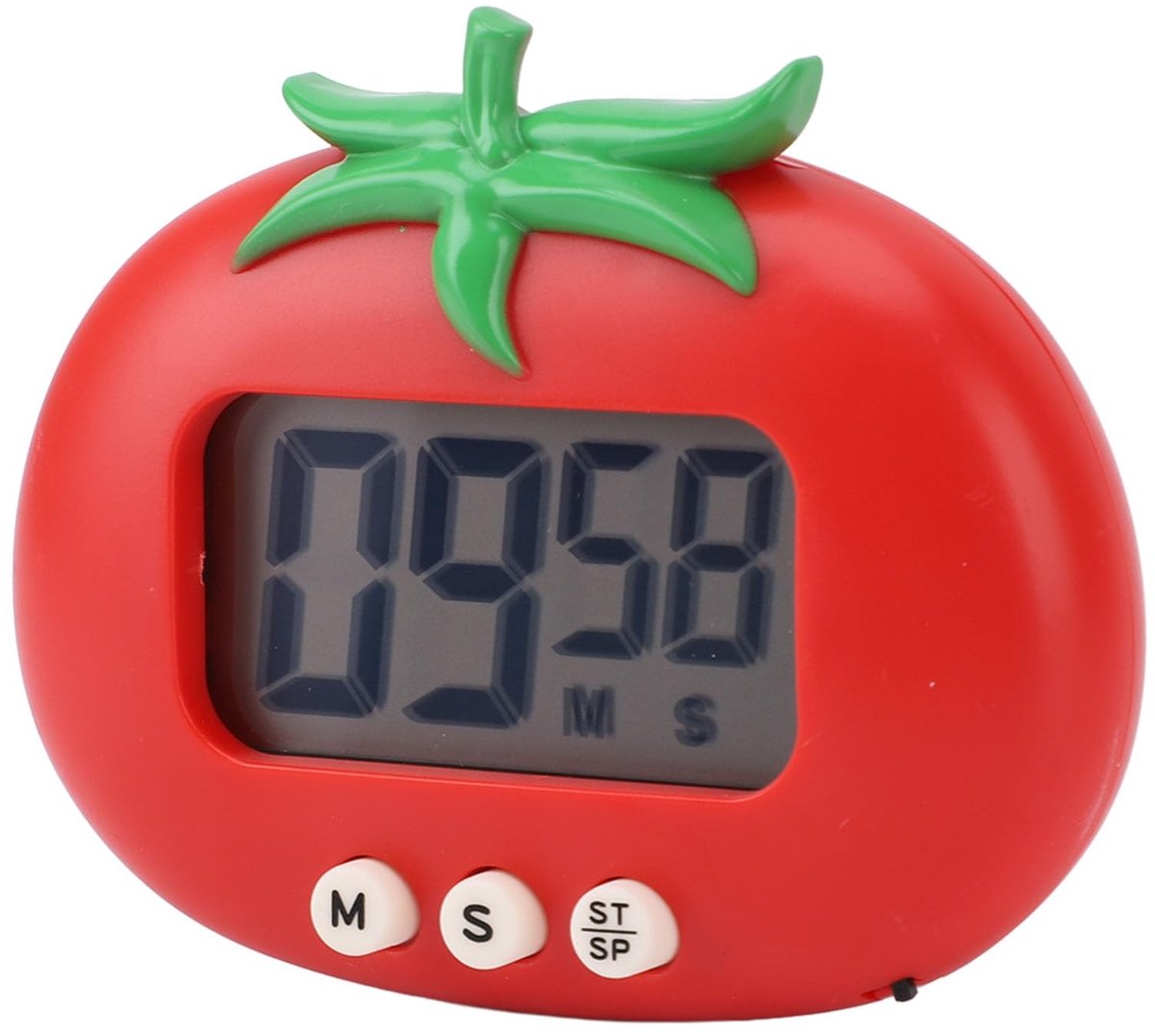 Dailygoods - Dailygoody - Digitale Timer voor Kinderen - Tomatenkeukentimer - Magnetische Steun - Koken en Studie - Afteltimer - Geschikt voor Klaslokalen en Thuis