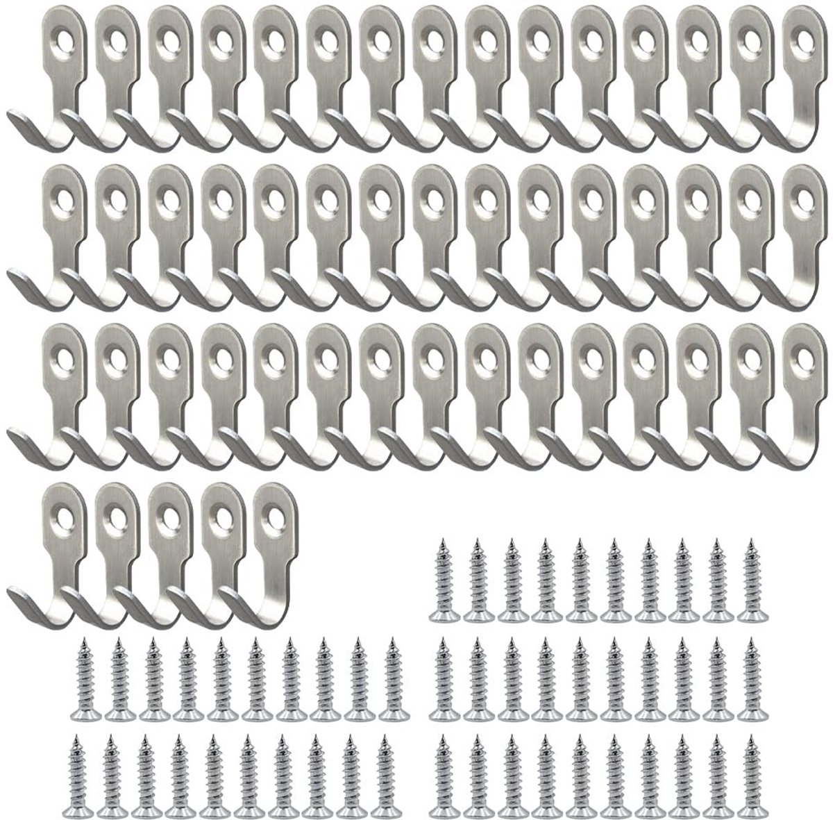 Dailygoods - Cosensi - Dailygoody - Wandhaken - Mini Haakjes - Ruimtebesparend - 50 Stuks - J Haak - Voor Kleding en Tassen - Geschikt voor Binnengebruik
