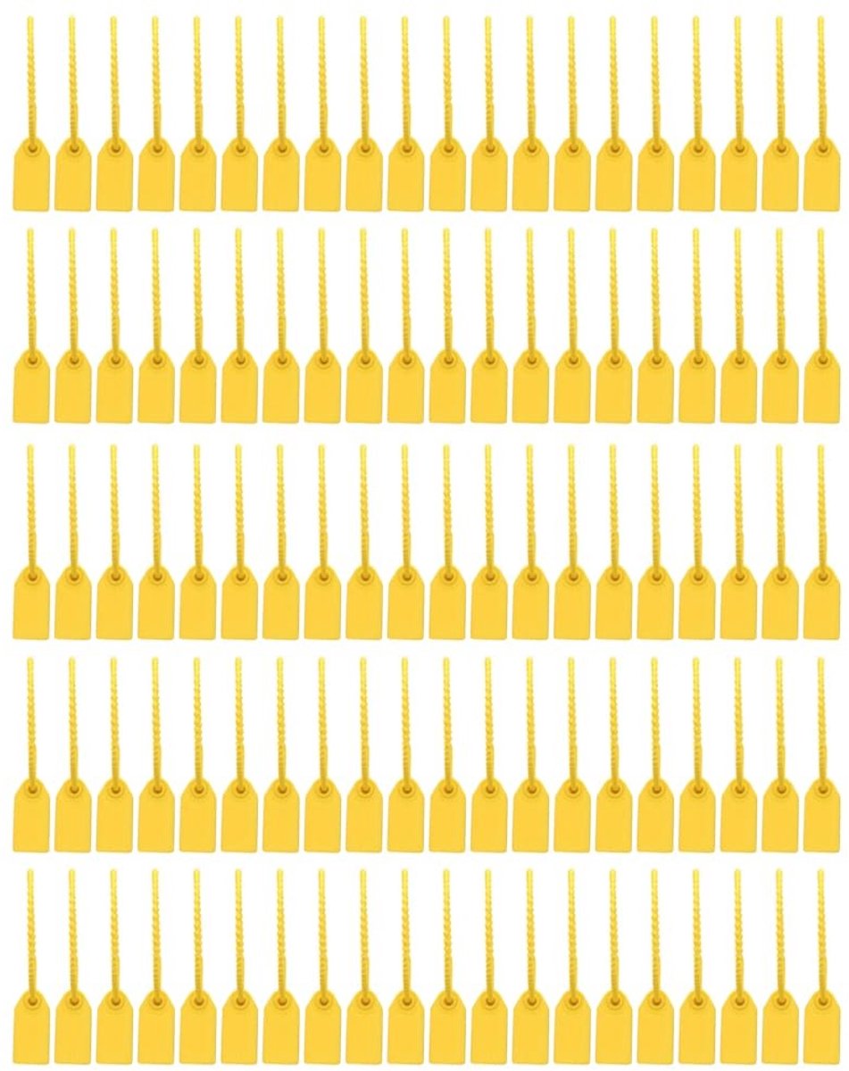 Dailygoods - 100 Stuks Gele Plastic Afdichtingen Veiligheidslabels