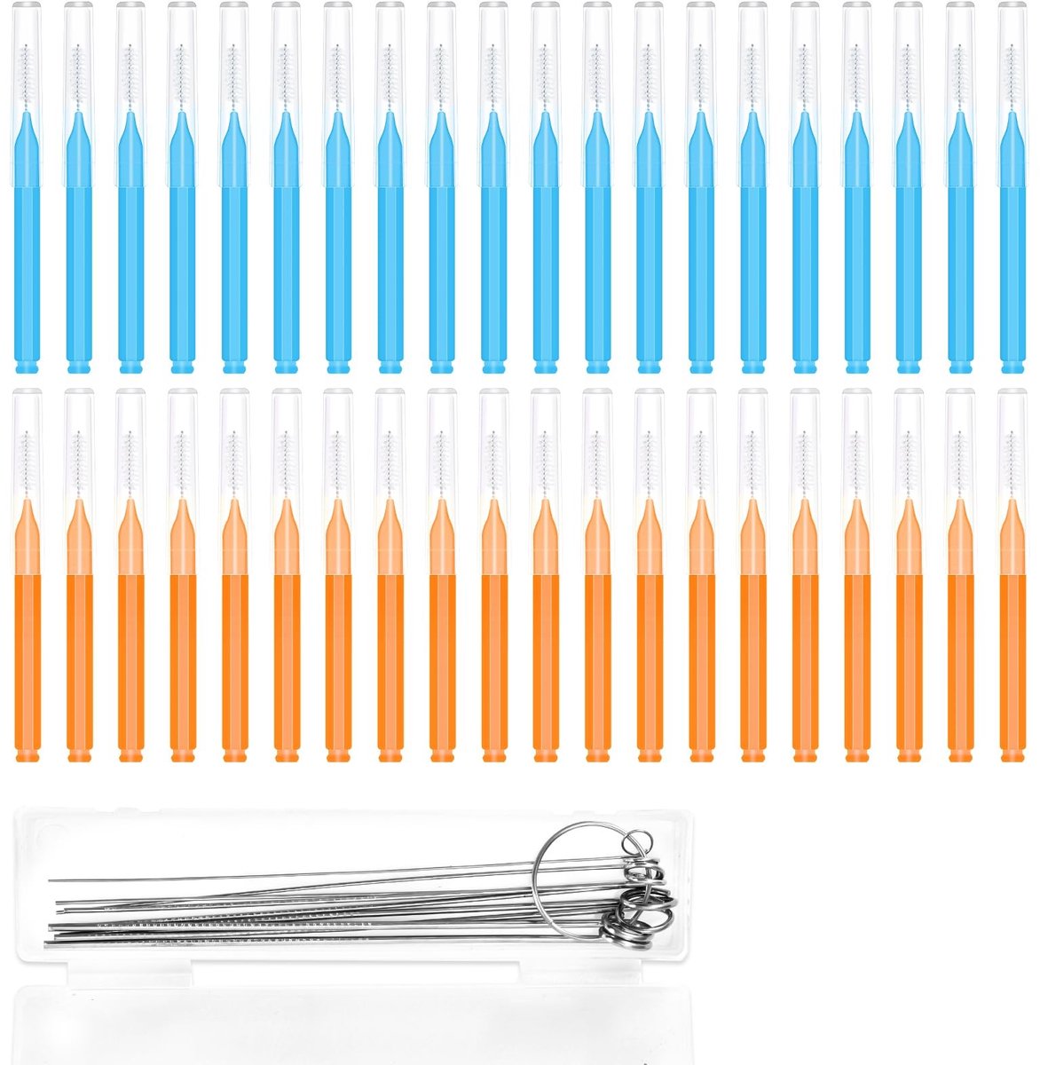 Dailygoods - Dailygoody - Douchekop Reinigingsgereedschap - Multifunctionele Reinigingsborstels - Voor Kleine Gaten - Oranje en Blauw - Anti-Verstopping - Geschikt...