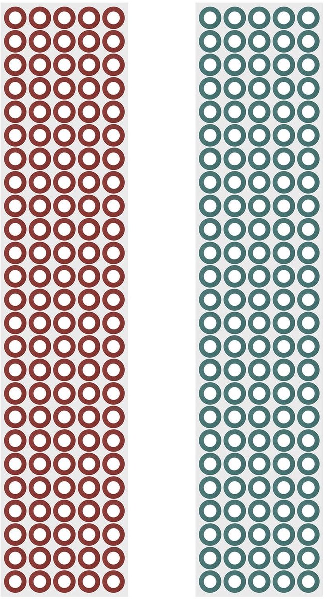 Dailygoods - Dailygoody - 18650 Lithium Batterij Isolator Ringen - Zelfklevende Papier Pads - Rood & Groen - Batterij Isolatie Ringen - Ideaal voor Elektronische T