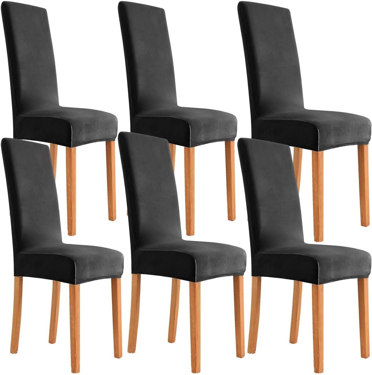 Set van 4 Stoelhoezen voor Eetkamerstoelen - Wasbare Velours Stretch Covers voor Feesten,