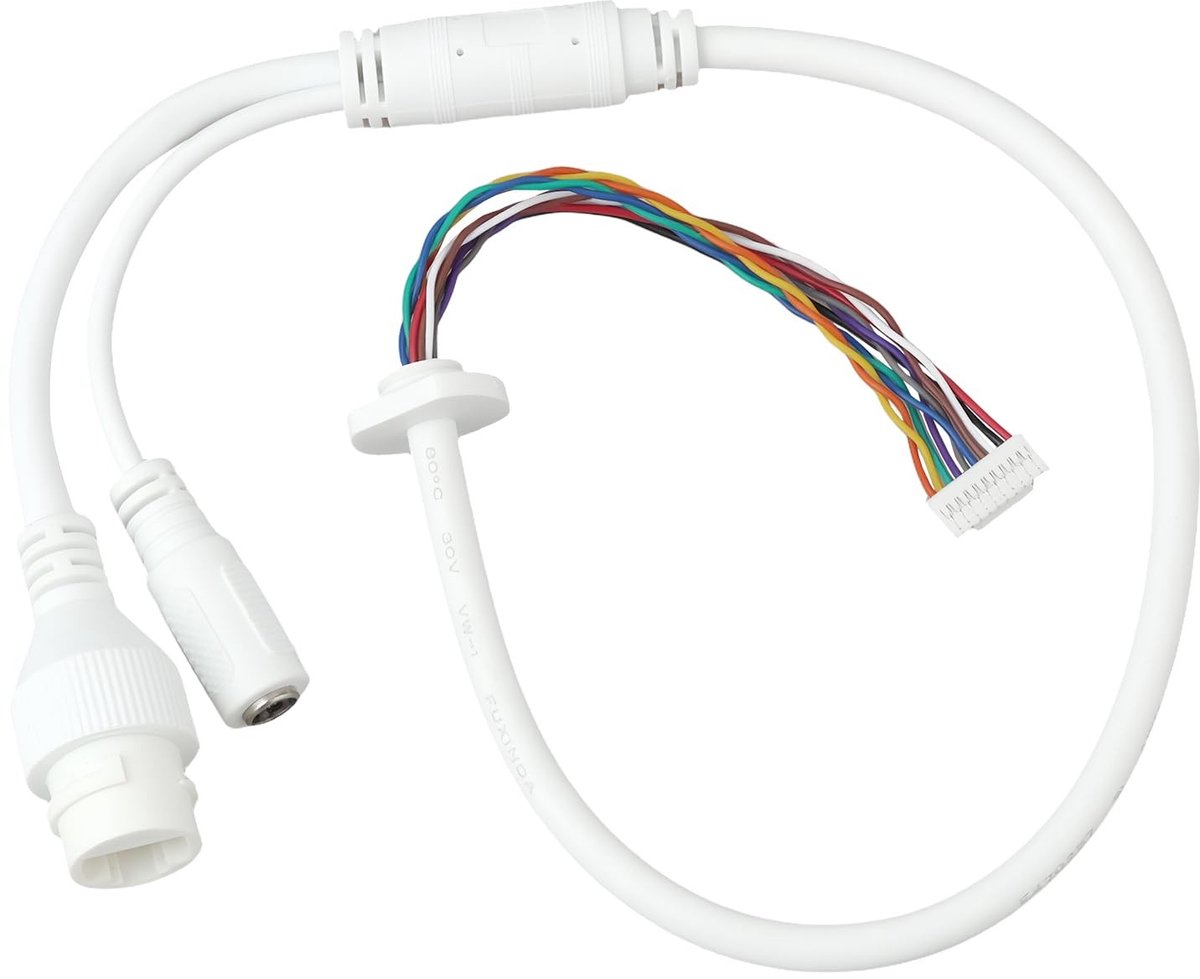Dailygoods - Dailygoody - RJ45 Ethernet LAN Netwerkkabel 10 Pin 10 Core voor Hikvision IP Camera - 38cm
