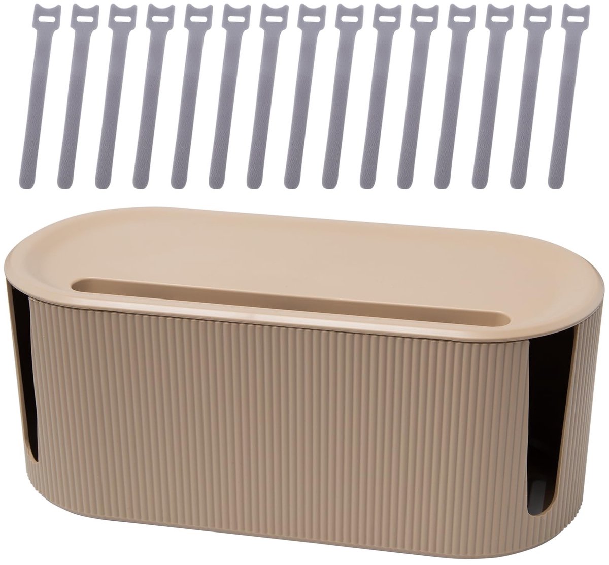 Dailygoods - Kabelopbergdoos met Deksel en Kabelbinders voor Organisatie