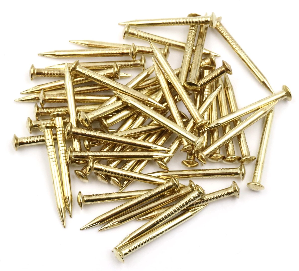 Dailygoody - Stalen pennen - Plint pennen voor bevestiging - Messing - Nagels voor houtbewerking - 100 stuks - 20 mm lengte