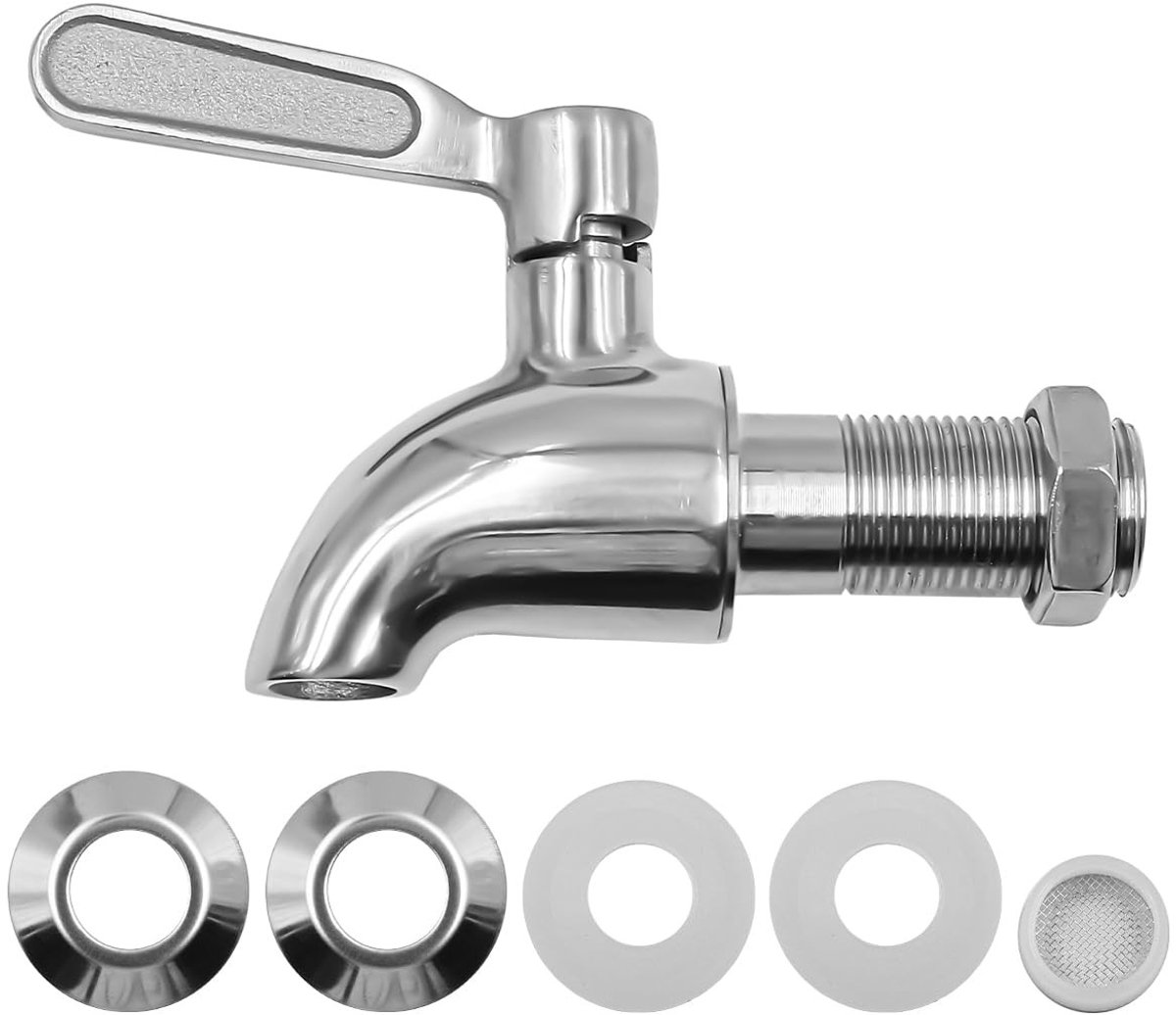 Dailygoody - Drankdispenser kraan - Vervangingskraan voor glazen container - Roestvrij staal - Geschikt voor sap, bier, en cocktails - Duurzaam en geu...