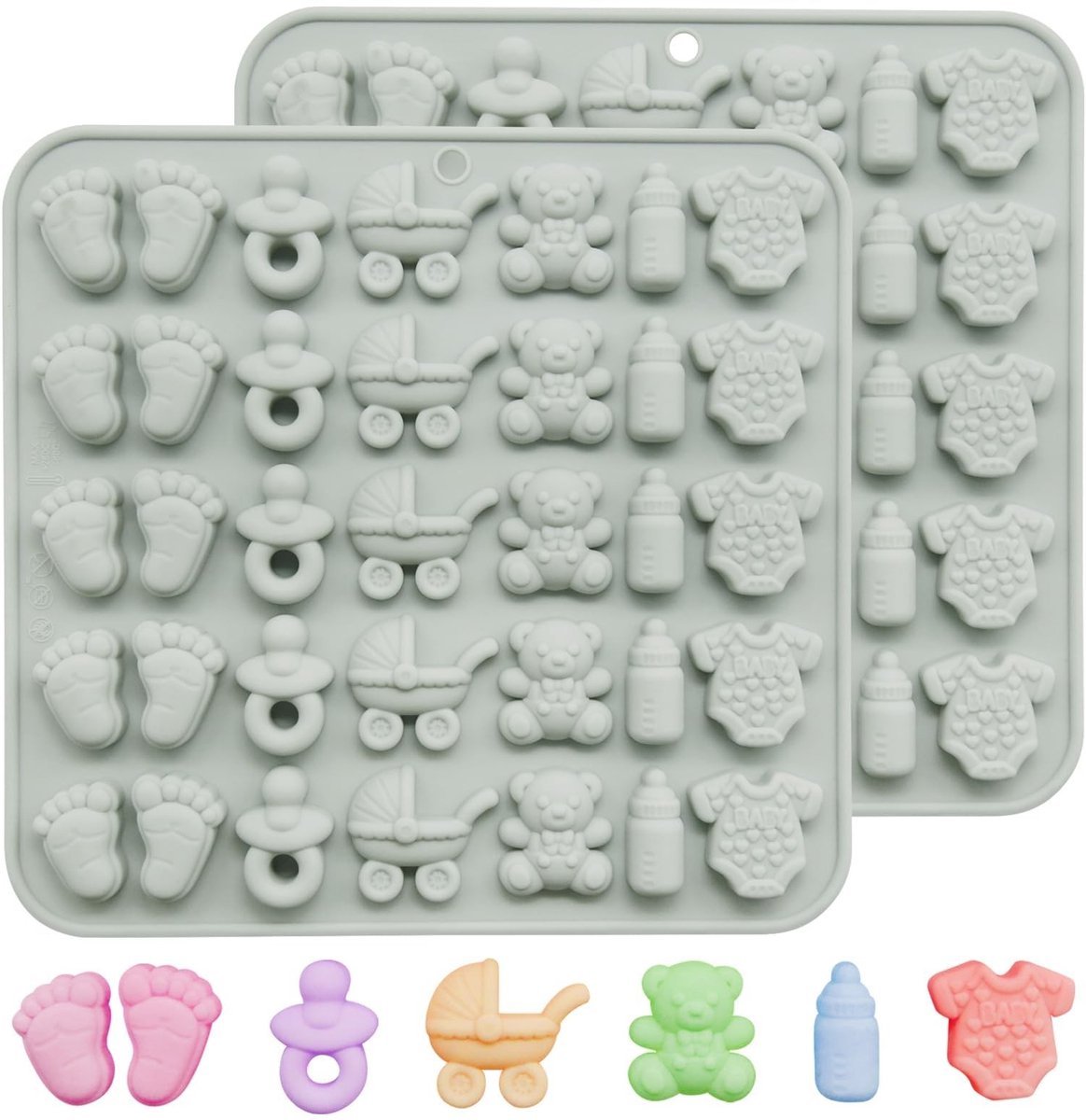 Dailygoods - 2 Stuks Silicone Baby Douche Chocolade Mold