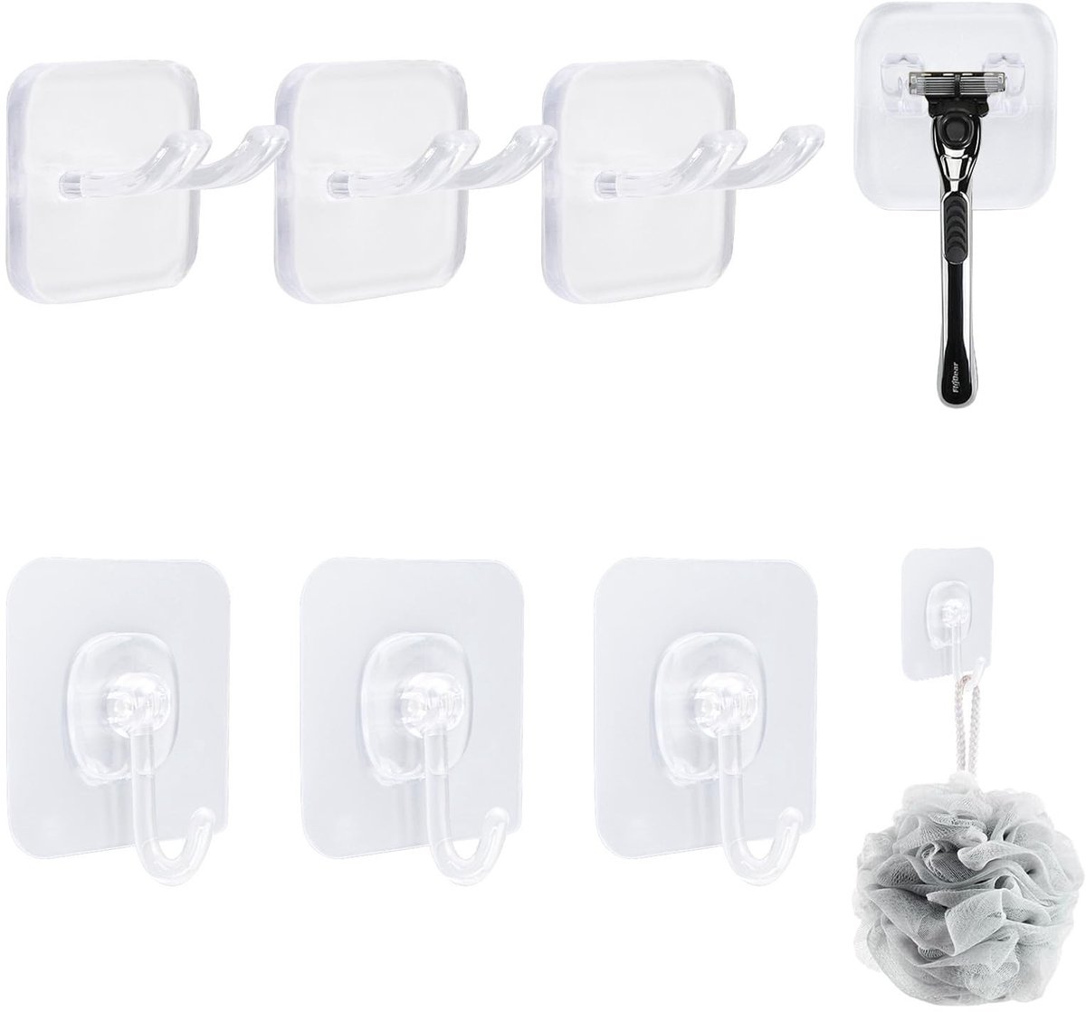 Dailygoods - Zelfklevende Scheermeshouder en Wandhaak Set