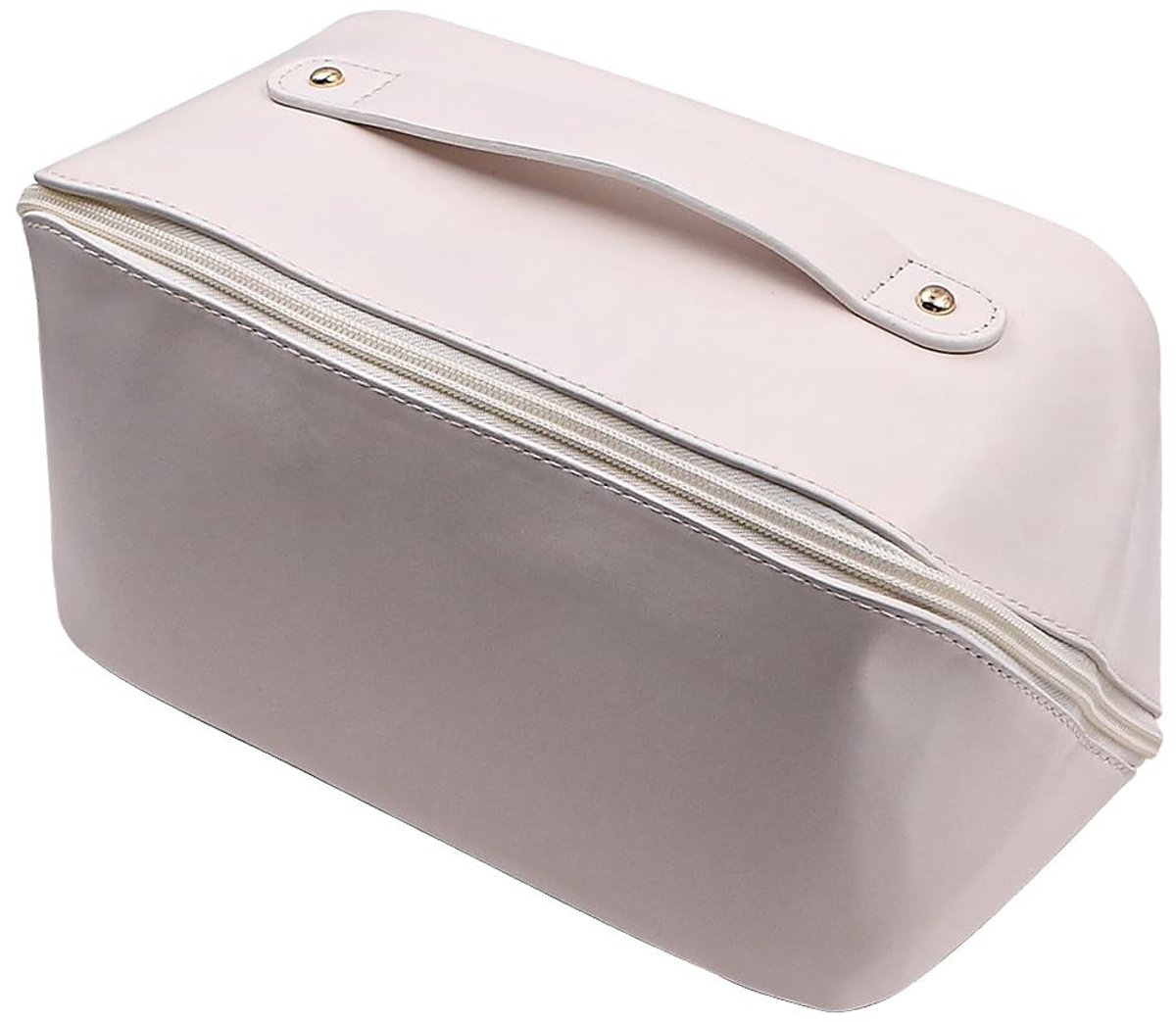 Dailygoods - Dailygoody - Cosmeticatas voor op reis - Waterdichte lederen organizer - Grote inhoud - Wit - Make-uptas voor dames - Cosmetica en toiletartik...