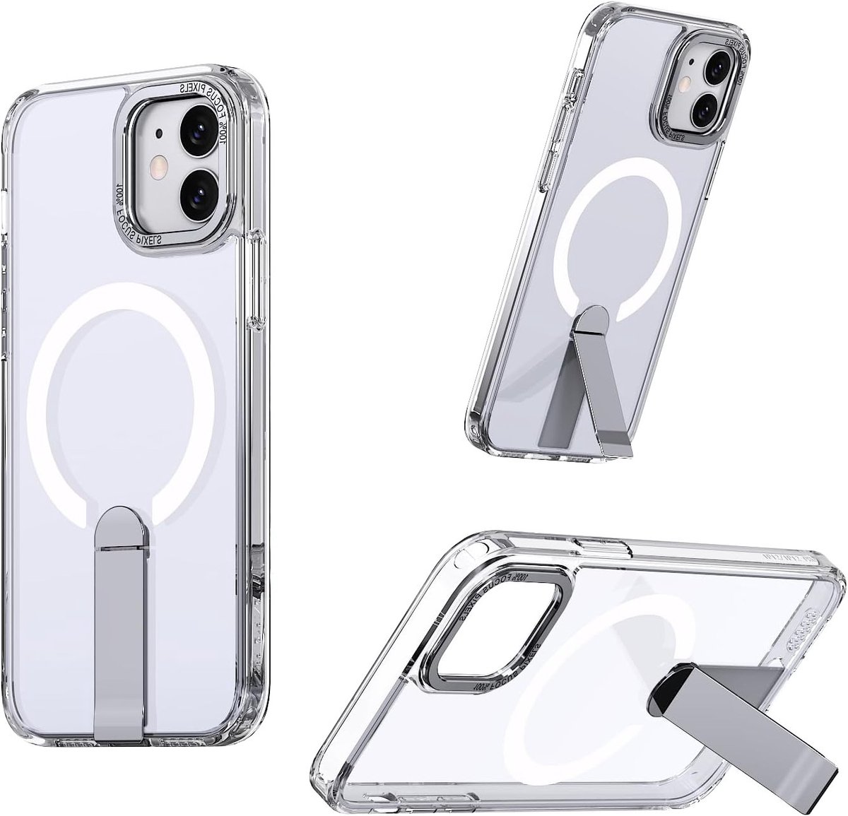 Magnetische hoes voor iPhone XR met MagSafe, schokbestendig en transparant ontwerp, full body bescherming en standaard