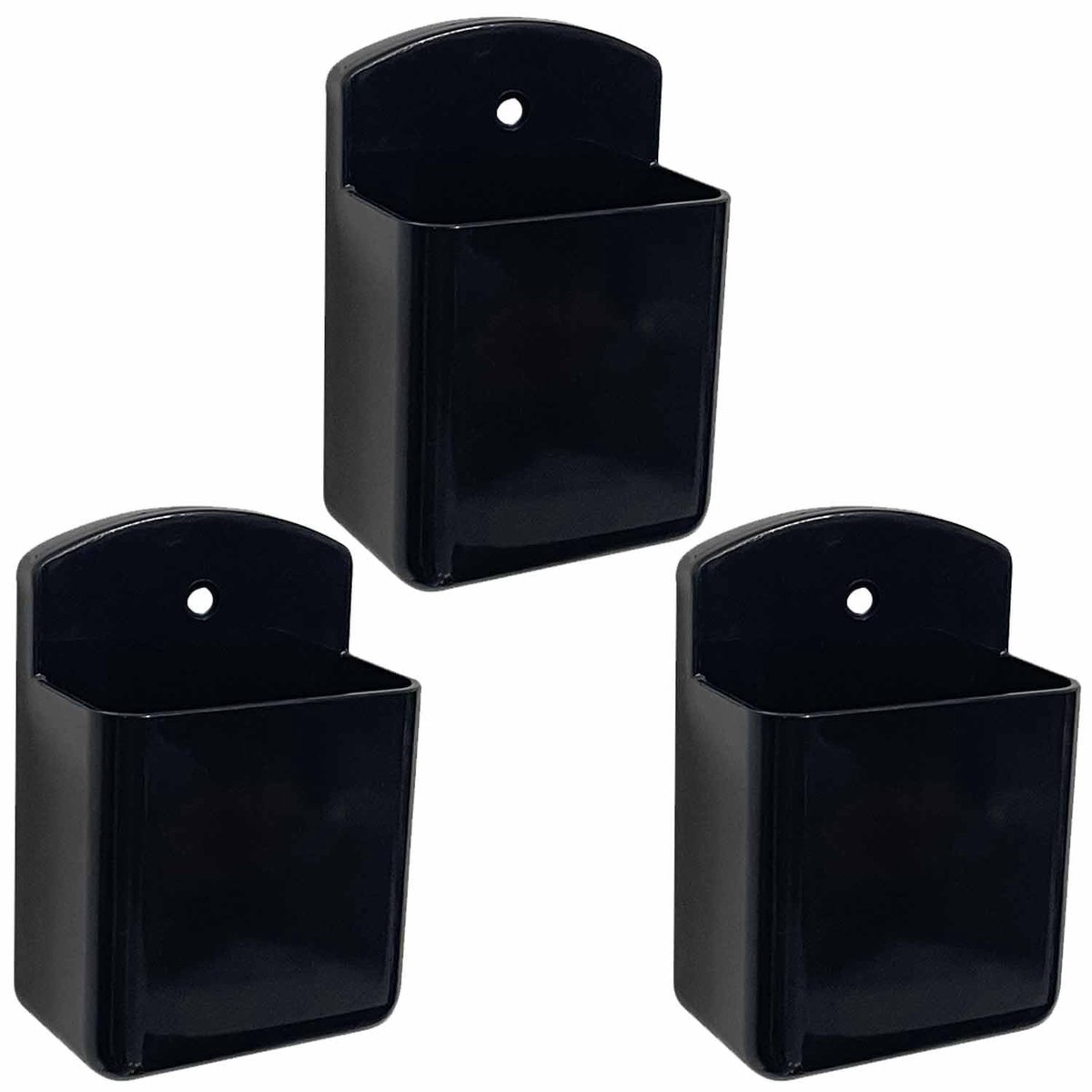 Dailygoods - Dailygoody - Set van 3 Zelfklevende Houder voor Afstandsbedieningen en Pennen - Zwart