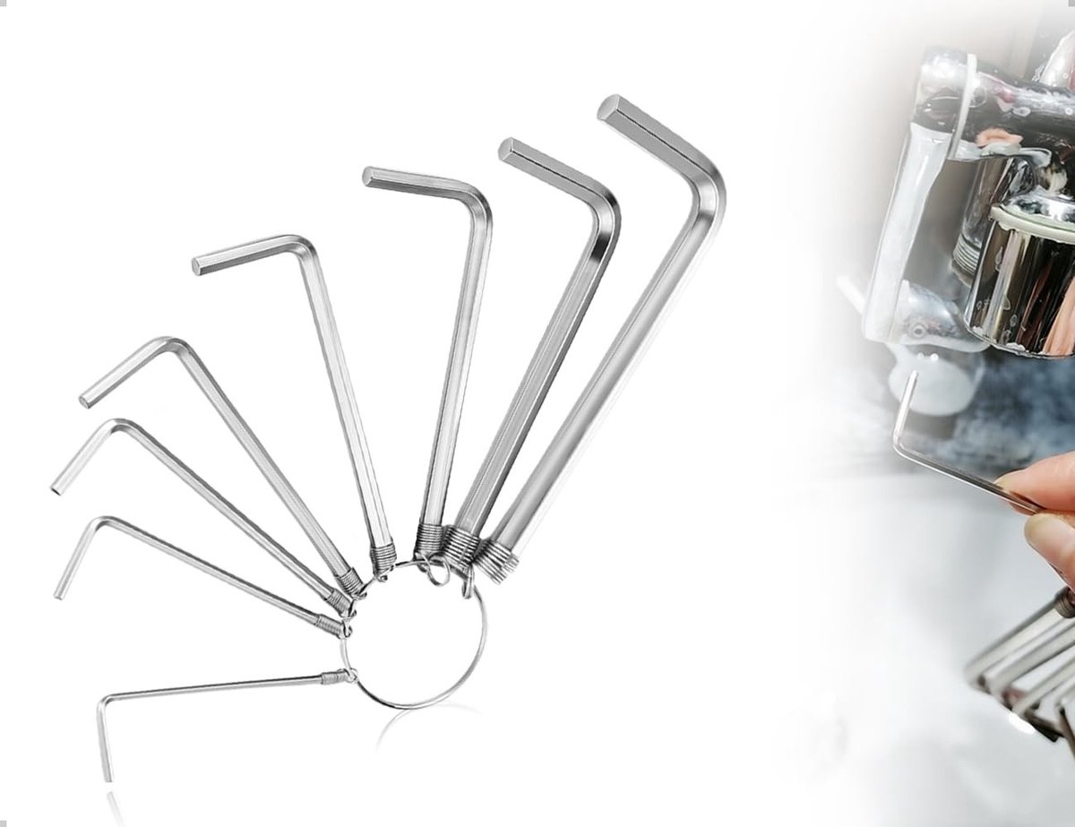 Dailygoods - Cosensi - Dailygoody - Allen Key Set - 8-delige set - Perfect voor fiets- en meubelonderhoud - Klein formaat - Hexagon tool - Duurzaam en roestvrij staal -