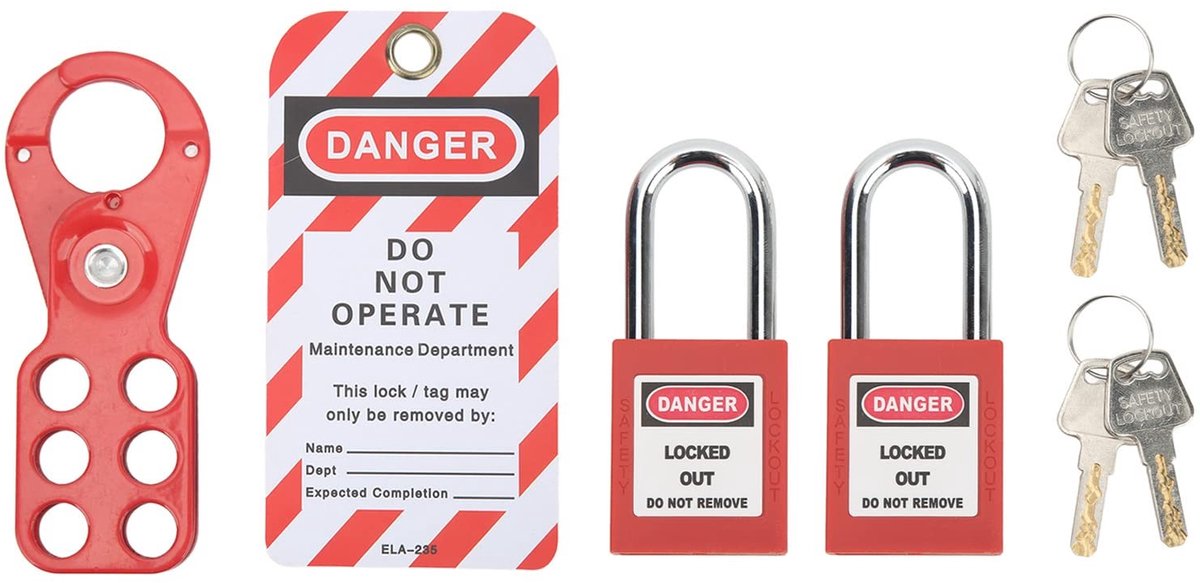 Dailygoods - Dailygoody - Lockout Tagout Kit - Elektrische Lockout Tagout Locks Set - Veiligheidshangsloten - Compact - Sabotage Proof - Lock Off Kit voor Elektric...