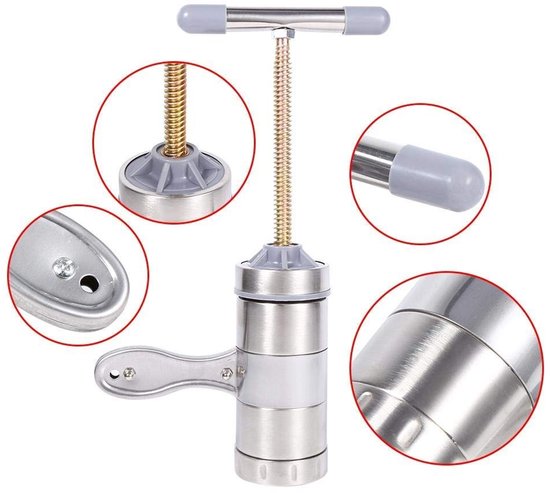 Dailygoods - Dailygoody - Pastamachine - Handmatige Pastamaker - Eenvoudig in gebruik - Zilver - Vaatwasserbestendig - Ideaal voor thuis - 5 Bladen van Dailygoods — afbeelding 4