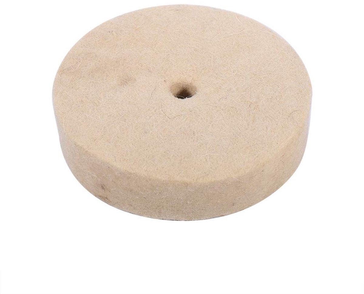 Dailygoods - Dailygoody - Polijstwielen van vilt - Ronde wollen polijstschijf - 100 x 25 mm - Voor fijn polijsten - Geschikt voor hoekslijper - Kwaliteitsproduct m...