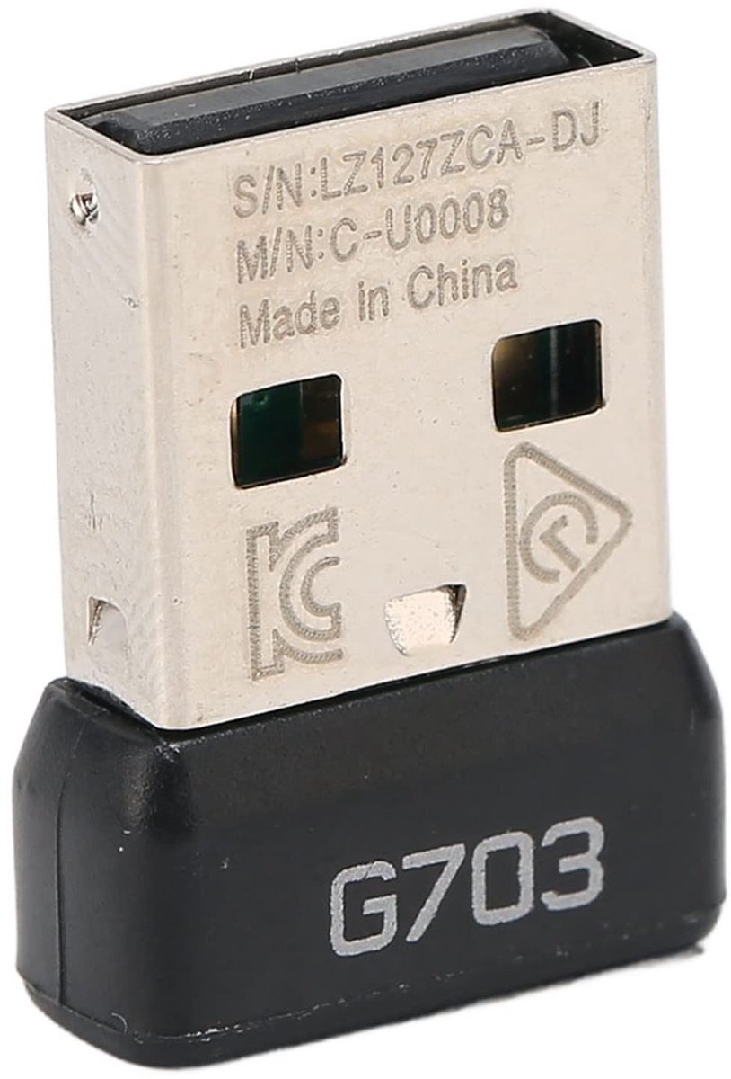 Dailygoods - Dailygoody - USB-ontvanger - Draadloze muisadapter - Duurzaam en slijtvast - Geschikt voor G703 - Plug en play - 2.4 GHz verbinding