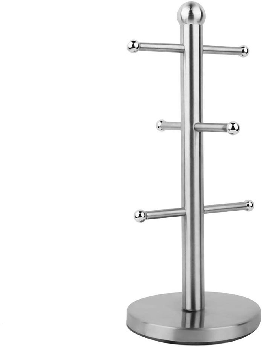Dailygoods - Dailygoody - Stijlvolle RVS Kopjeshouder met 3 Takken - Mug Rack voor Thuis en Keuken