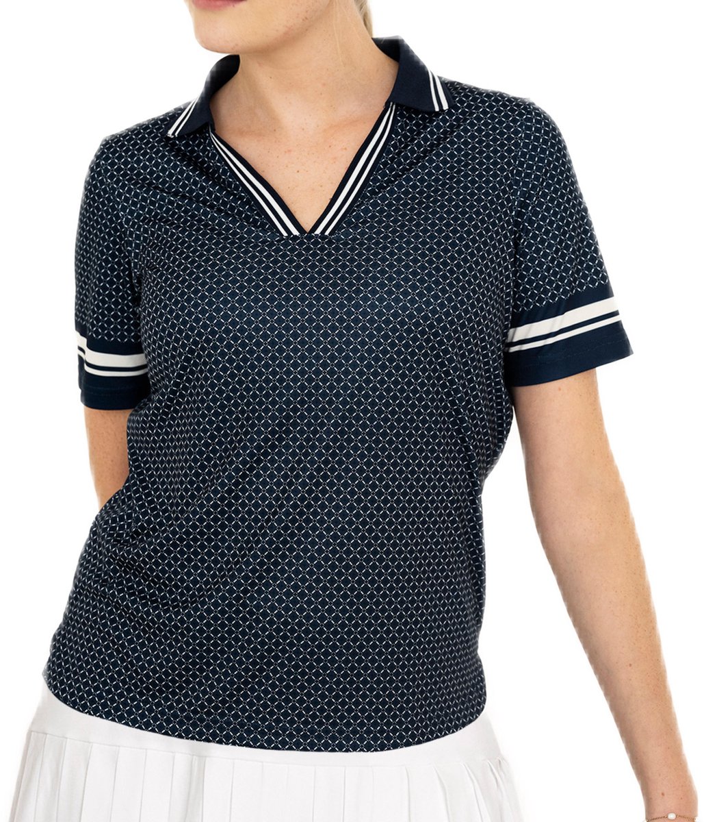 Func Factory dames Top Tracey donkerblauw/wit maat 46