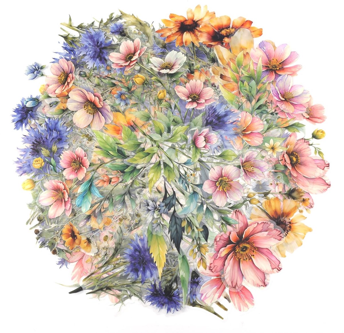 Dailygoody - Bloemenstickers - Decoratieve Stickers voor Scrapbooking - Elegante Ontwerpen - Creatief Knutselen - Perfect voor Thuisdecoratie - Geschi