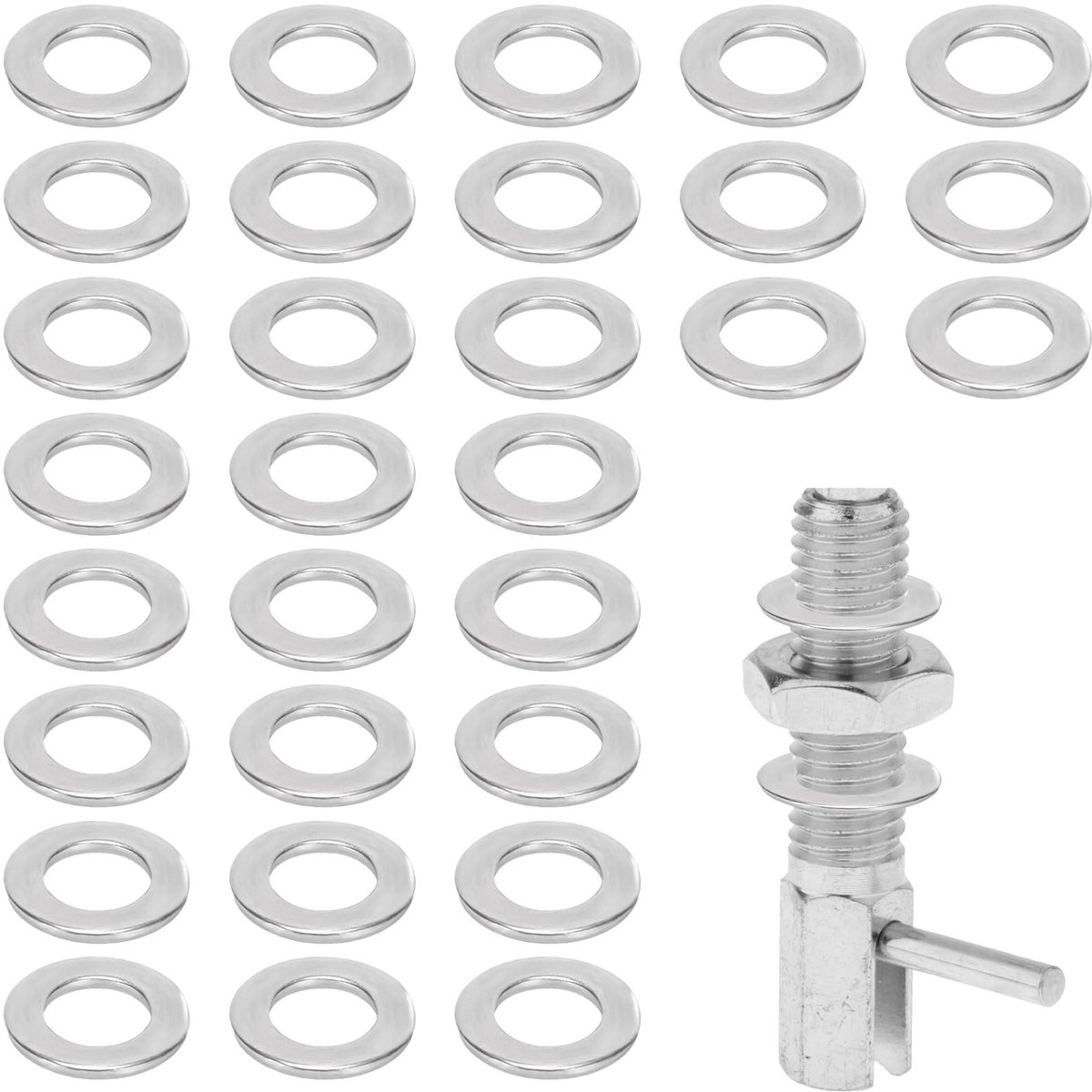 Dailygoody - Sluitringen - Roestvrij staal - 30 stuks - 10 x 16 mm - Voor deurscharnieren - Bevestigingsringen voor elektronische reparatie