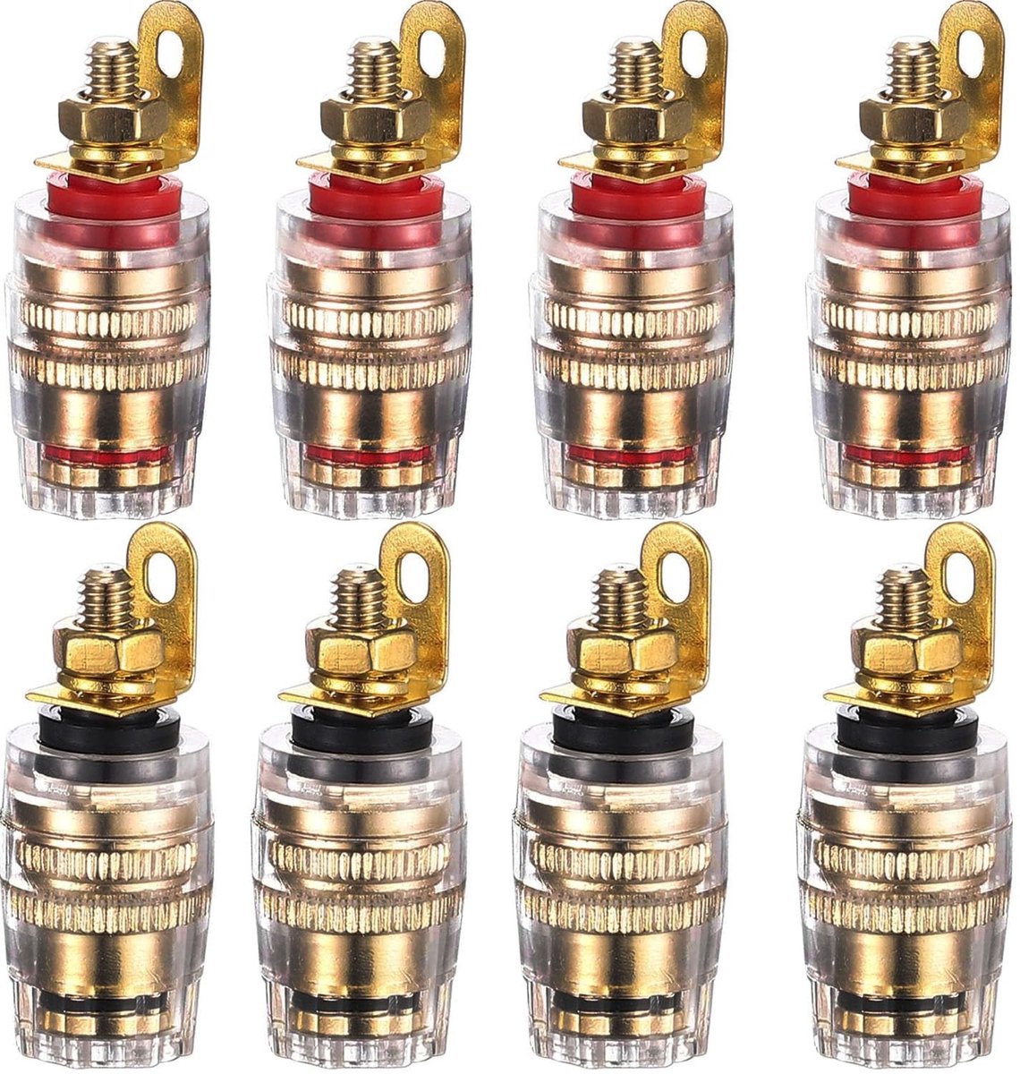 Dailygoody - RUNCCI-YUN 8 Stuks Speaker Clamp Binding Post Banana Plug Socket Connector 4mm