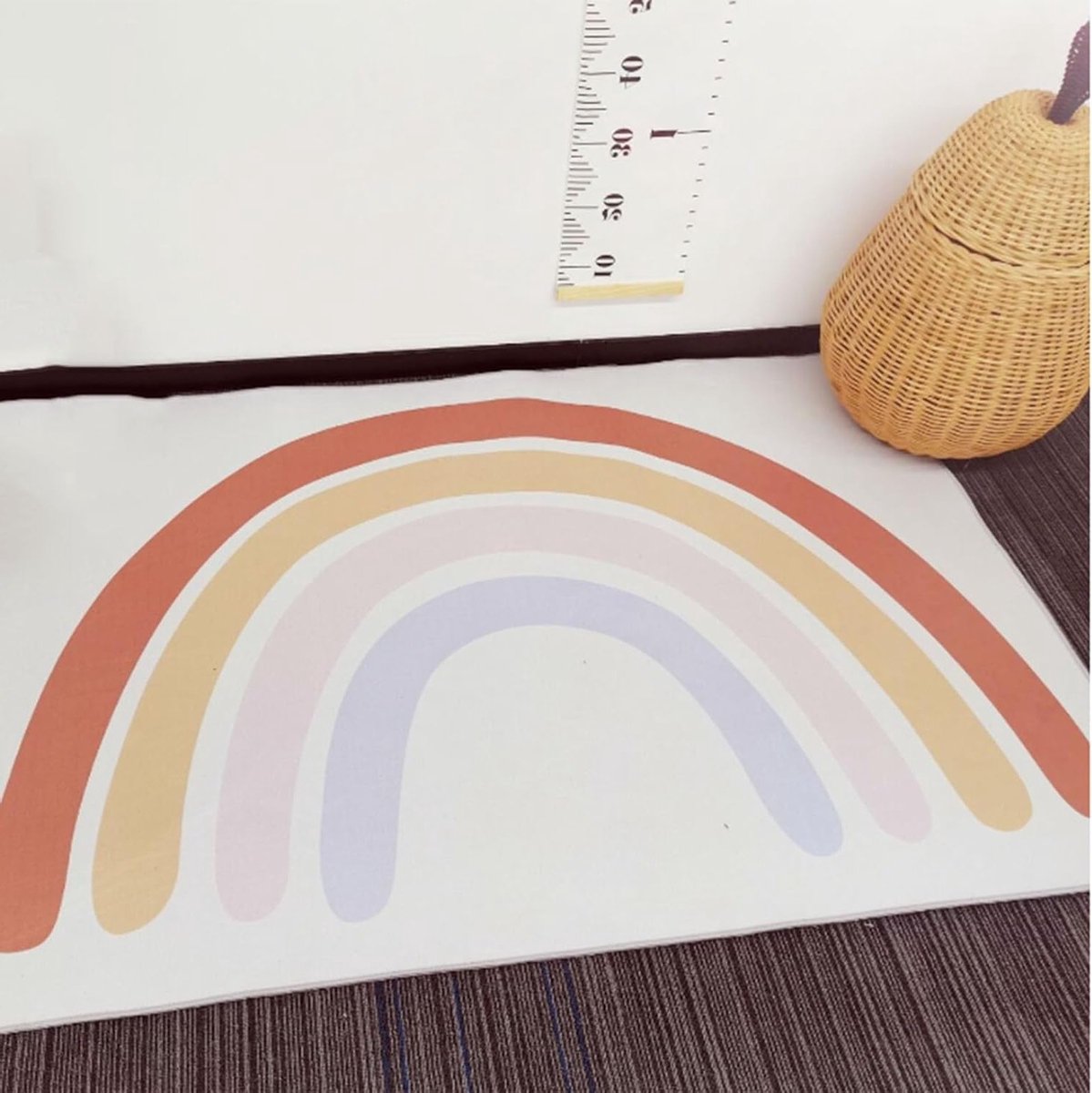 Kleurrijk Regenboog Tapijt voor Kinderkamer | Wasbaar, Modern, Antislip | 120x80cm, Dikte 1cm